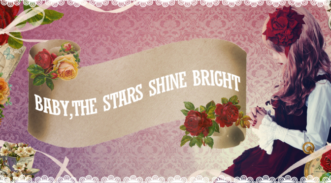 天使に思いを巡らす、ベイビーザスターズシャインブライトの柄ワンピース